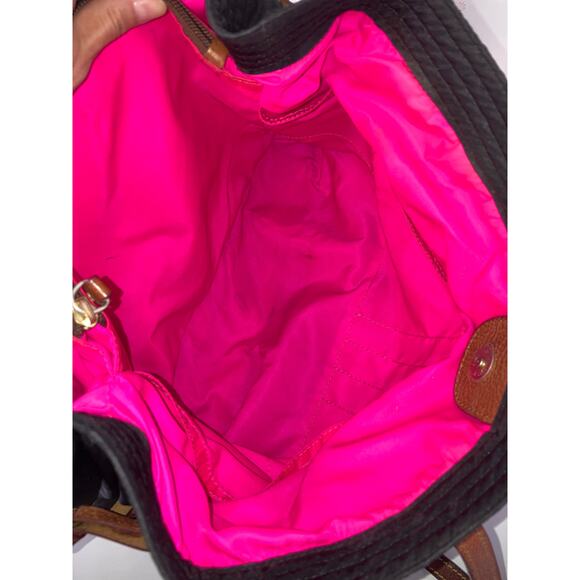 DOONEY & BOURKE BLACK NYLON BROWN LEATHER SHOULDER BAG ASIS - Picture 9 of 16